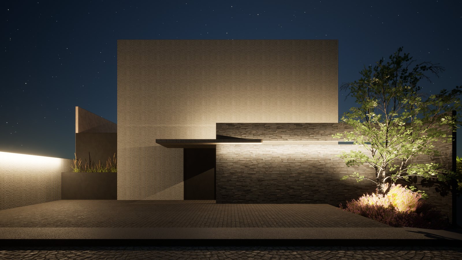 Casa Xolotl — render de fachada principal